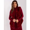 Bordó asymetrická chlpatá kožúšková vesta