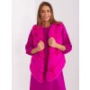 Fuchsiová asymetrická chlpatá kožúšková vesta
