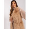 Camel kožušinová vesta s vreckami