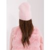 Svetloružová zimná čiapka s aplikáciou