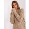 Tmavobéžové pletené svetrové šaty