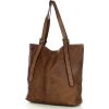 MARCO MAZZINI hnedá priestranná kožená shopper kabelka