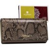 Peterson Hnedá kožená peňaženka so vzorom hadej kože Y454