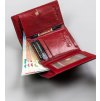 Peterson Červená stredná kožená peňaženka s haďou potlačou Y254