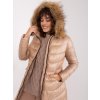Tmavobéžová zimná dlhšia prešívaná bunda