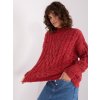 Tmavočervený pletený sveter