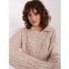 Béžový sveter s golierom (Veľkosť ONE SIZE)