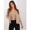 Béžový pletený Komplet topu a svetra
