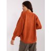 Tmavooranžový pletený komplet topu a svetra