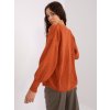 Tmavooranžový pletený komplet topu a svetra