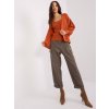 Tmavooranžový pletený komplet topu a svetra