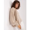 Béžový pletený komplet topu a svetra