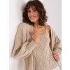 Béžový pletený komplet topu a svetra