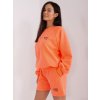Neónovo oranžová súprava mikiny a šortiek