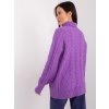 Fialový vrkôčikový sveter s rolákom