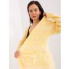Svetložltý mäkký vzorovaný kardigán s vreckami