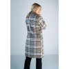 Sivý károvaný dámsky kabát