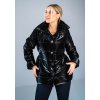 Čierna lesklá prešívaná bunda