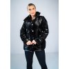Čierna lesklá prešívaná bunda