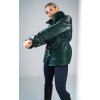 Tmavozelená lesklá prešívaná bunda