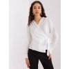 Biela zavinovacia blúzka s mašľou (Veľkosť S)