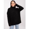 Čierny pletený sveter s rolákom