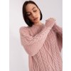Svetloružové pletené šaty s vrkôčikovým vzorom