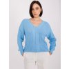 Svetlomodrý sveter s výstrihom do V