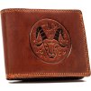 Peterson Hnedá kožená peňaženka s vyrazeným znamením zverokruhu - kozorožec W128
