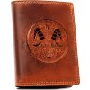 Peterson Hnedá kožená peňaženka s vyrazeným znamením zverokruhu - kozorožec W107