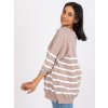 (Veľ. L/XL) Béžové oversize pruhované tričko
