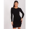 Čierne rebrované mini šaty