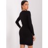 Čierne rebrované mini šaty
