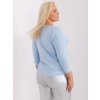 Svetlomodré tričko s potlačou a 3/4 rukávom
