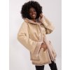 Béžový teplý kabát s kapucňou