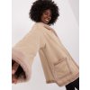 Béžový teplý kabát s kapucňou