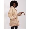 Béžový teplý kabát s kapucňou