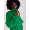 Zelený sveter s rolákom na zips