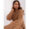 Hnedé pletené rolákové šaty