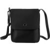 Peterson Čierna kožená messenger taška s chlopňou