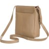 Peterson Béžová kožená messenger taška s chlopňou