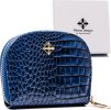 Milano Design Modrá malá peňaženka na zips T028