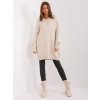 Béžové svetrové šaty s výstrihom
