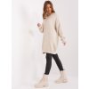 Béžové svetrové šaty s výstrihom