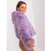 Svetlofialový krátky kožúšok s kapucňou