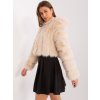 Béžový krátky kožúšok s kapucňou