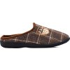 Pánske hnedé kárované šľapky