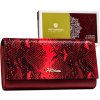 Peterson Červená kožená peňaženka so vzorom hadej kože Y357