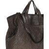 MARCO MAZZINI tmavohnedá pletená shopper bag