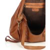 MARCO MAZZINI Karamelová kožená shopper bag s pletenou vsadkou